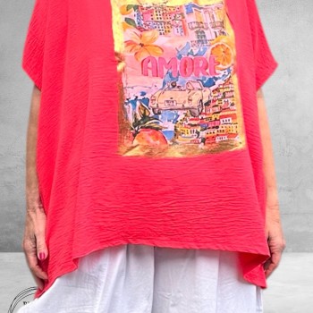 Frenzi Shirt AMORE Koraal 