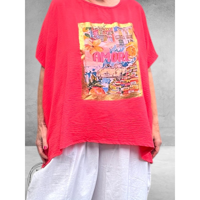 Frenzi Shirt AMORE Koraal 