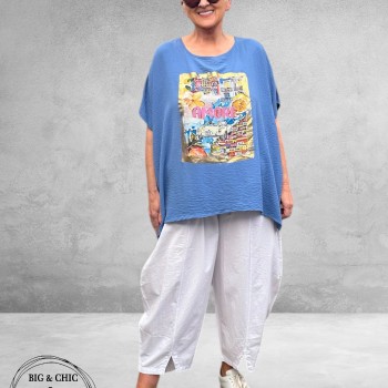 Frenzi Shirt AMORE Jeansblauw