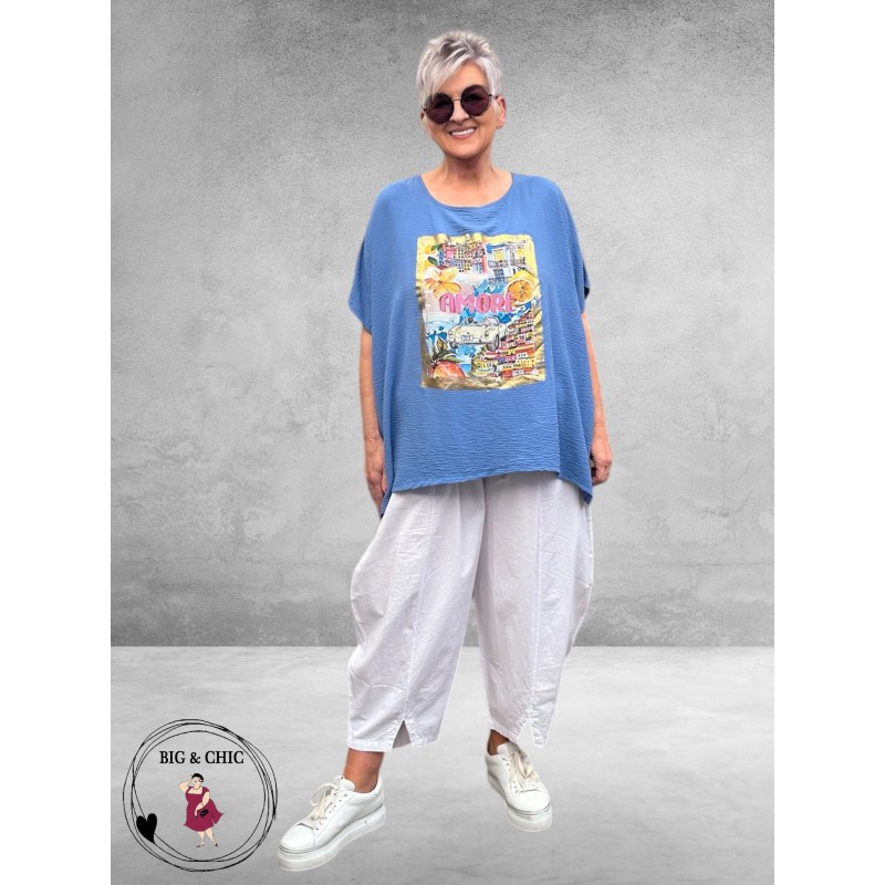 Frenzi Shirt AMORE Jeansblauw