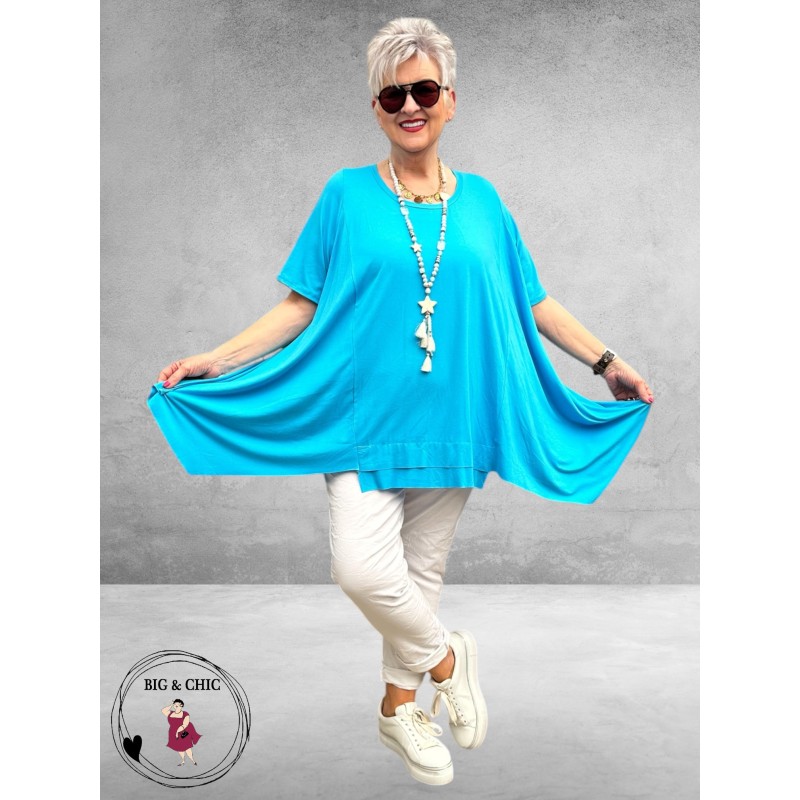 Frenzi Shirt A-Lijn Katoen Turquoise