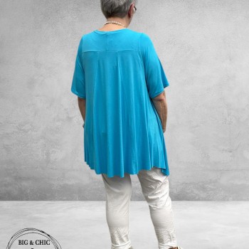 Frenzi Shirt A-Lijn Katoen Turquoise