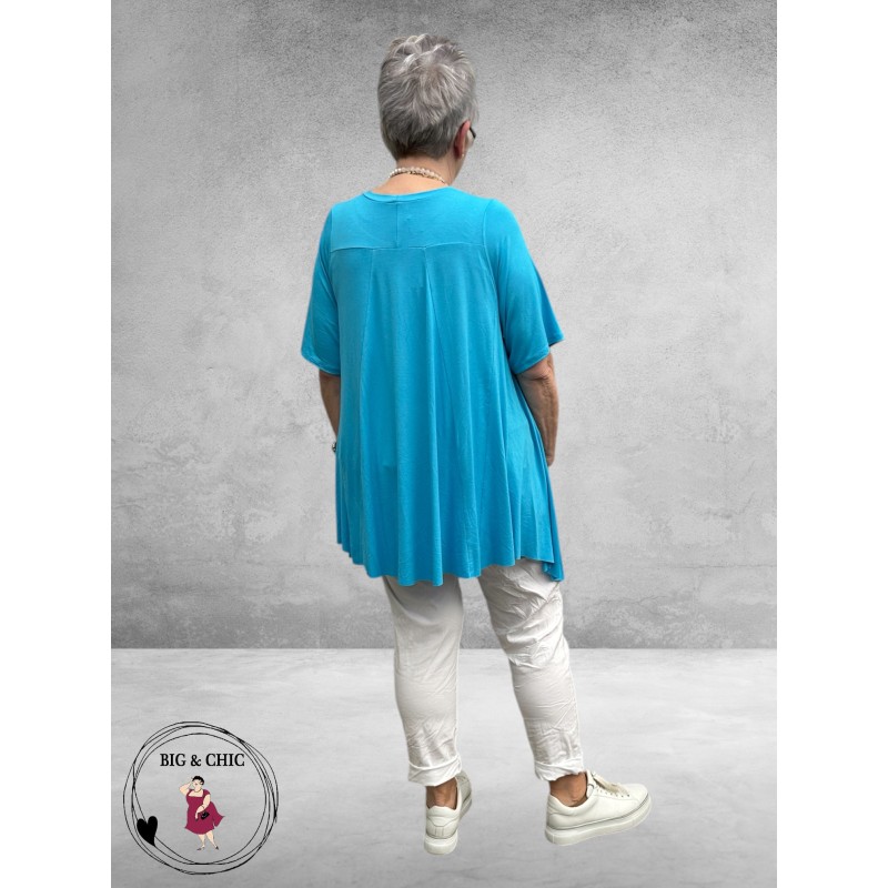 Frenzi Shirt A-Lijn Katoen Turquoise