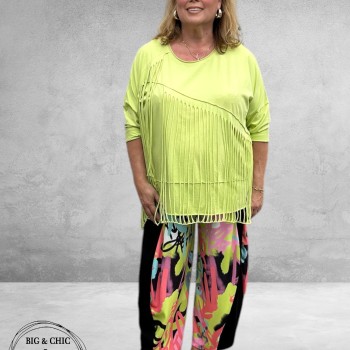 Frenzi Shirt Met Statement Lime