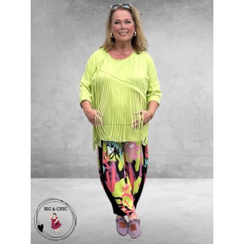Frenzi Shirt Met Statement Lime