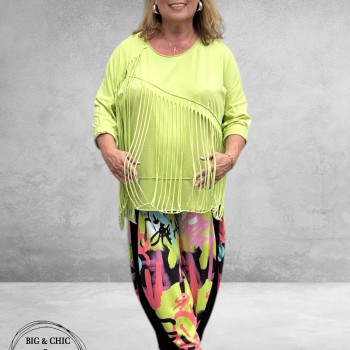 Frenzi Shirt Met Statement Lime