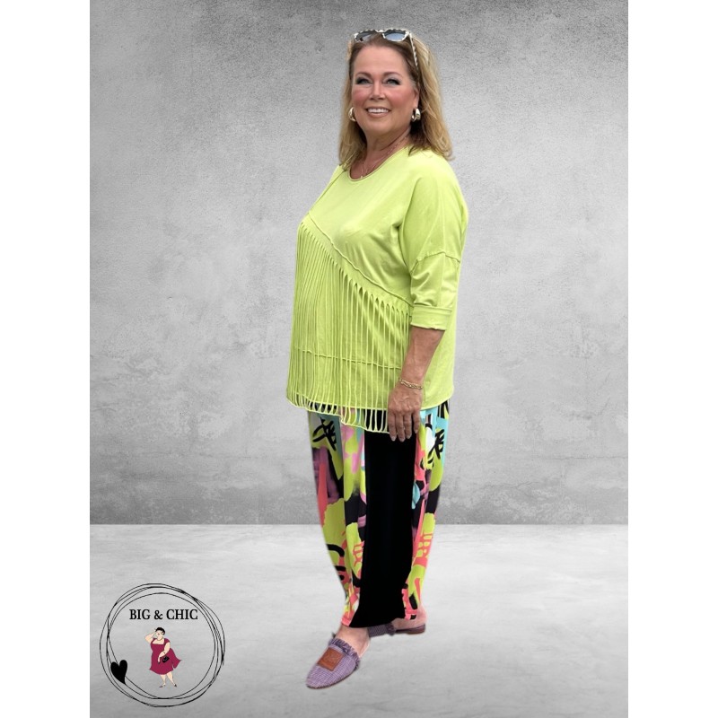 Frenzi Shirt Met Statement Lime