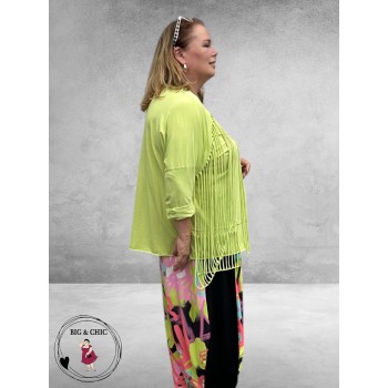 Frenzi Shirt Met Statement Lime