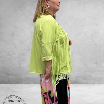 Frenzi Shirt Met Statement Lime