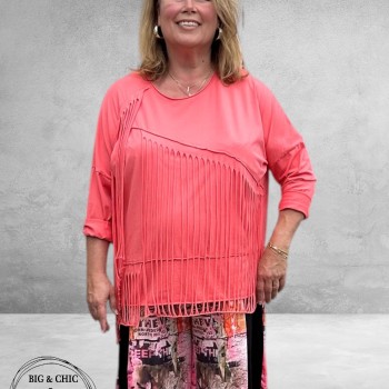 Frenzi Shirt Met Statement Framboos