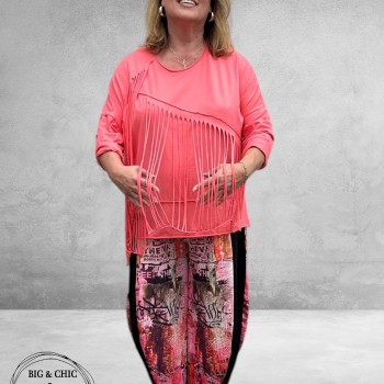 Frenzi Shirt Met Statement Framboos