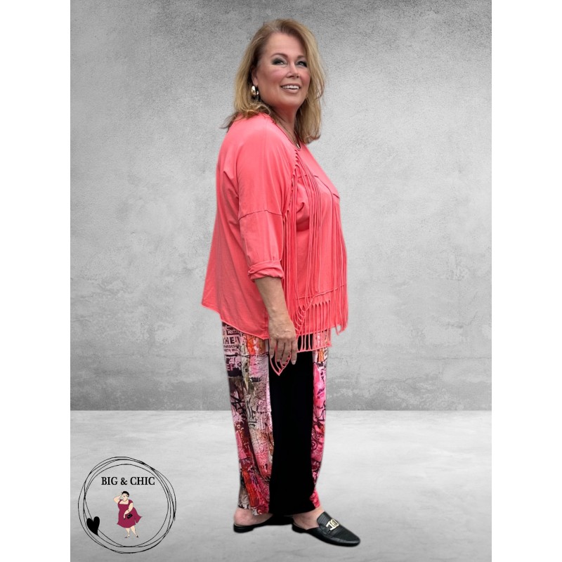 Frenzi Shirt Met Statement Framboos