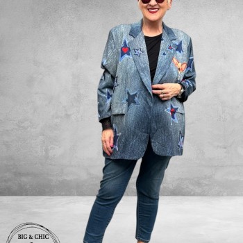 Frenzi Oversized Blazer Jeanslook Dog