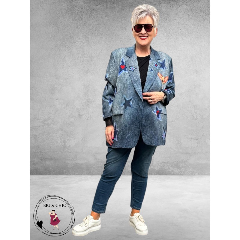 Frenzi Oversized Blazer Jeanslook Dog