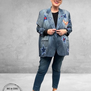 Frenzi Oversized Blazer Jeanslook Dog