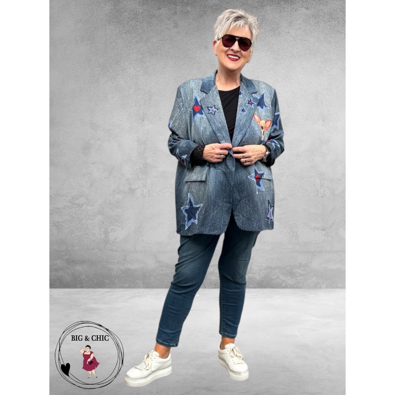 Frenzi Oversized Blazer Jeanslook Dog
