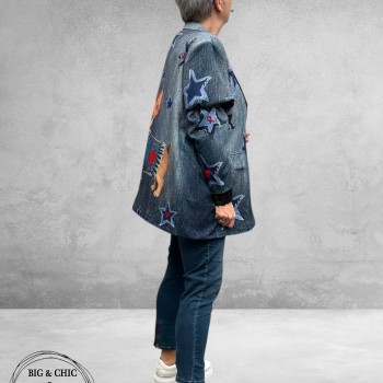 Frenzi Oversized Blazer Jeanslook Dog