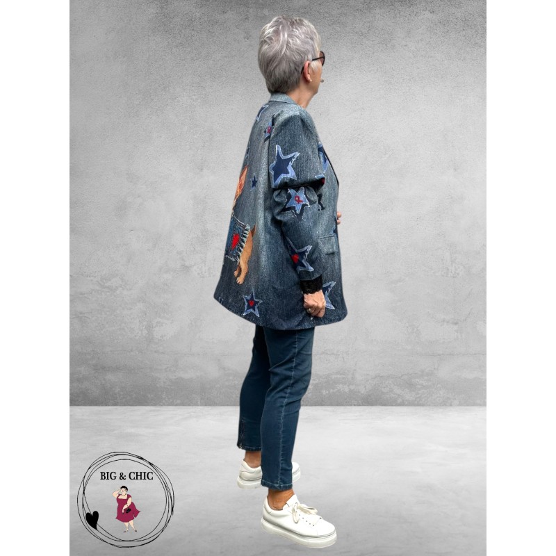 Frenzi Oversized Blazer Jeanslook Dog