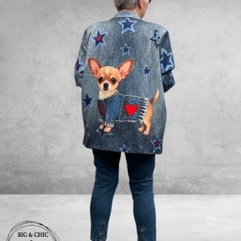 Frenzi Oversized Blazer Jeanslook Dog