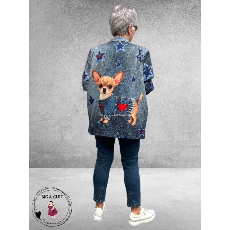 Frenzi Oversized Blazer Jeanslook Dog