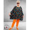 Frenzi Tuniek Oversized Zwart Stippen