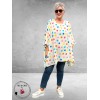 Frenzi Tuniek Oversized Wit Stippen