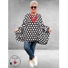 Frenzi Tuniek Oversized Zwart/Wit Stippen