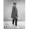 Frenzi Tuniek Oversized Zwart/Wit Stippen