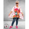 Frenzi  Shirt A-Lijn Frida Kahlo Wit/Pink Uniek