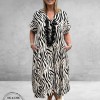 FRENZI  Jurk Lang Zebra Stoer En Luchtig
