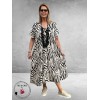 FRENZI  Jurk Lang Zebra Stoer En Luchtig