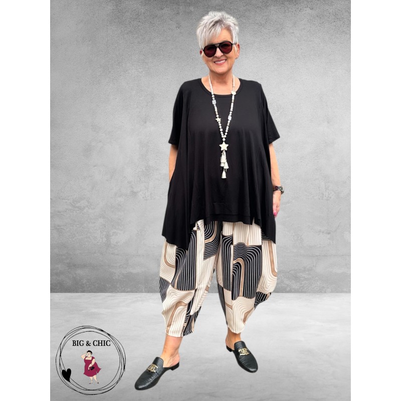 Frenzi Ballonbroek Zwart-Beige