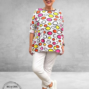 Frenzi Shirt Flatterend Multi Roze/Oranje