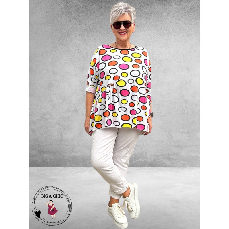 Frenzi Shirt Flatterend Multi Roze/Oranje