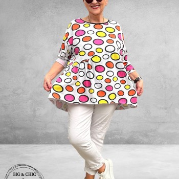 Frenzi Shirt Flatterend Multi Roze/Oranje