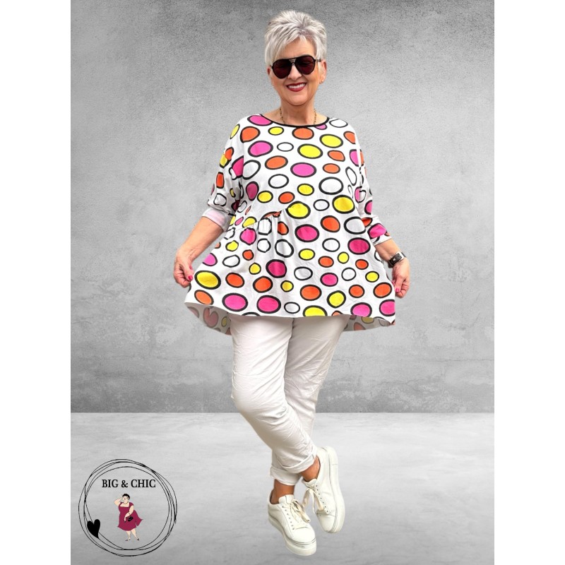 Frenzi Shirt Flatterend Multi Roze/Oranje