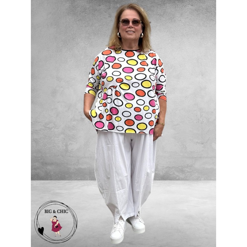 Frenzi Shirt Flatterend Multi Roze/Oranje