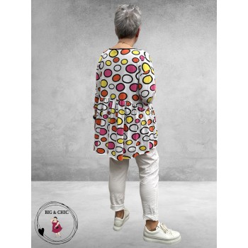 Frenzi Shirt Flatterend Multi Roze/Oranje