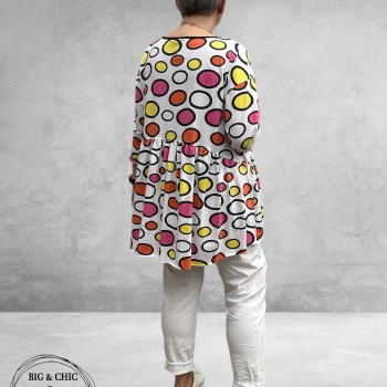 Frenzi Shirt Flatterend Multi Roze/Oranje