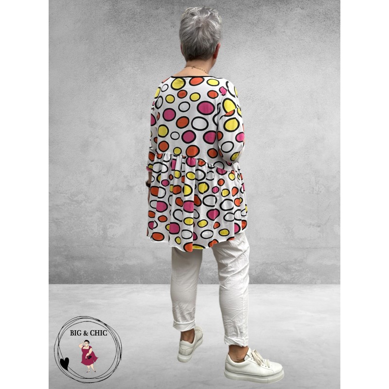 Frenzi Shirt Flatterend Multi Roze/Oranje