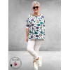 Frenzi Shirt Flatterend Multi Lila/Groen