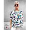 Frenzi Shirt Flatterend Multi Lila/Groen