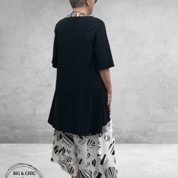 Frenzi Shirt/Tuniek High Low Zwart