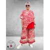 Frenzi Tweedelige Pak Kunstzinnig Parijs Rood/Wit
