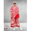 Frenzi Tweedelige Pak Kunstzinnig Parijs Rood/Wit