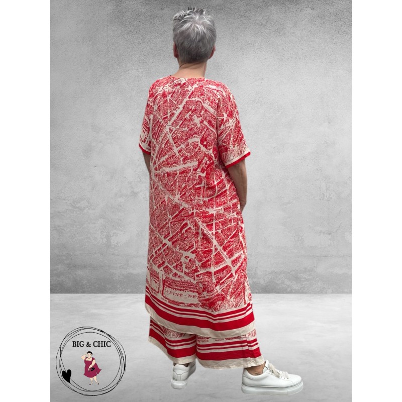 Frenzi Tweedelige Pak Kunstzinnig Parijs Rood/Wit