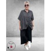 Frenzi Blouse Zwart Streep Asymmetrisch