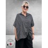 Frenzi Blouse Zwart Streep Asymmetrisch