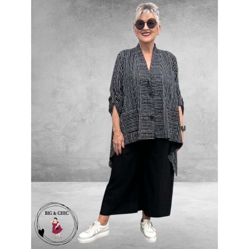 Frenzi Jasje/Blouse A-lijn Zwart-Strepen