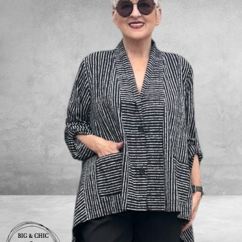 Frenzi Jasje/Blouse A-lijn Zwart-Strepen